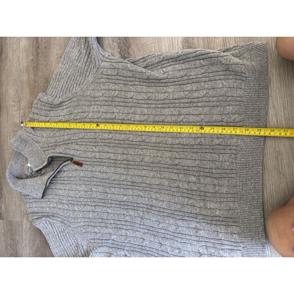 Tommy Bahama Cable Knit Sweater Gray Zip Neck Long Sleeve Preppy Grandpa Men Xxl - Picture 6 of 7